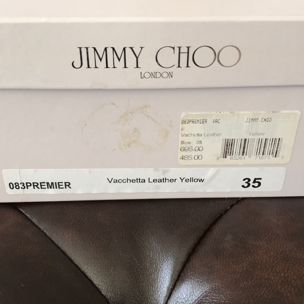 2X HP NIB Jimmy Choo Premier Peep Toe Vaccetta 35 - Picture 7 of 8